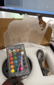 New elephant 3D light Colorful touch 3D LED visual light Gift decoration 3D small table lamp